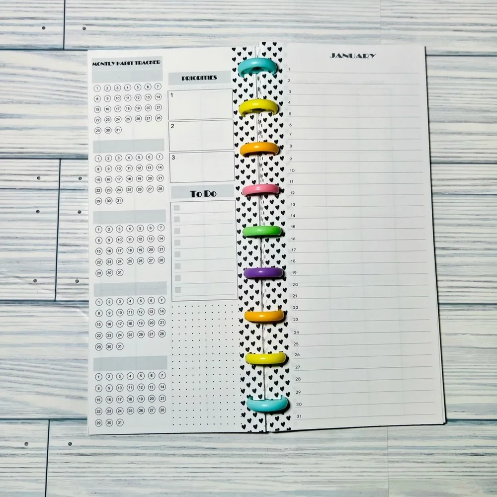 Skinny classic Happy Planner Inserts monthly Layout